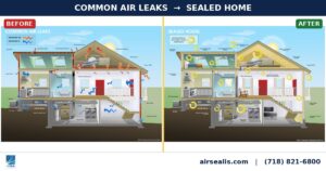 Common air leaks in a house vs a spray-foam sealed home — AirSeal Insulation Systems