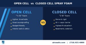 Open cell vs closed cell spray foam comparison — AirSeal Insulation Systems